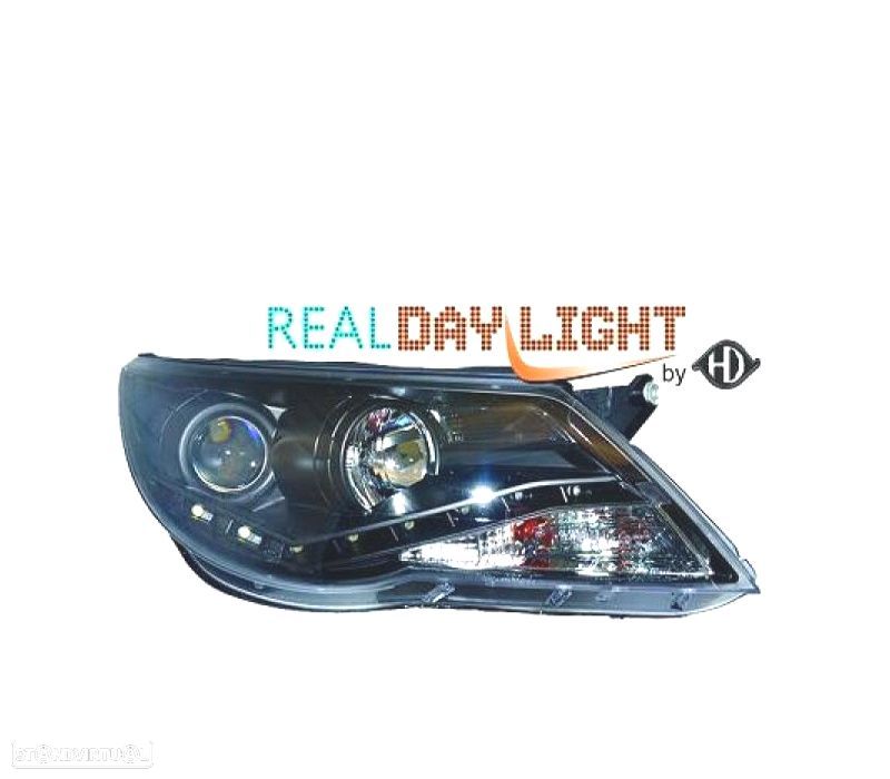 FARÓIS FRONTAIS VOLKSWAGEN VW TIGUAN 07-11 PRETO - 1