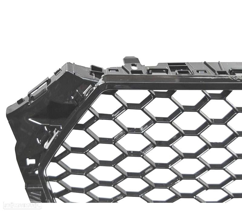 GRELHA FRONTAL AUDI A4 B9 15-19 LOOK RS PRETO BRILHANTE - 3