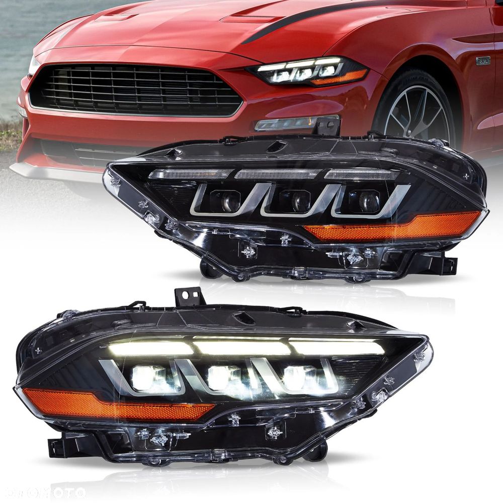 reflektory lampy kpl full led neon tuning new ford mustang vi 6 lift 18-23 - 1