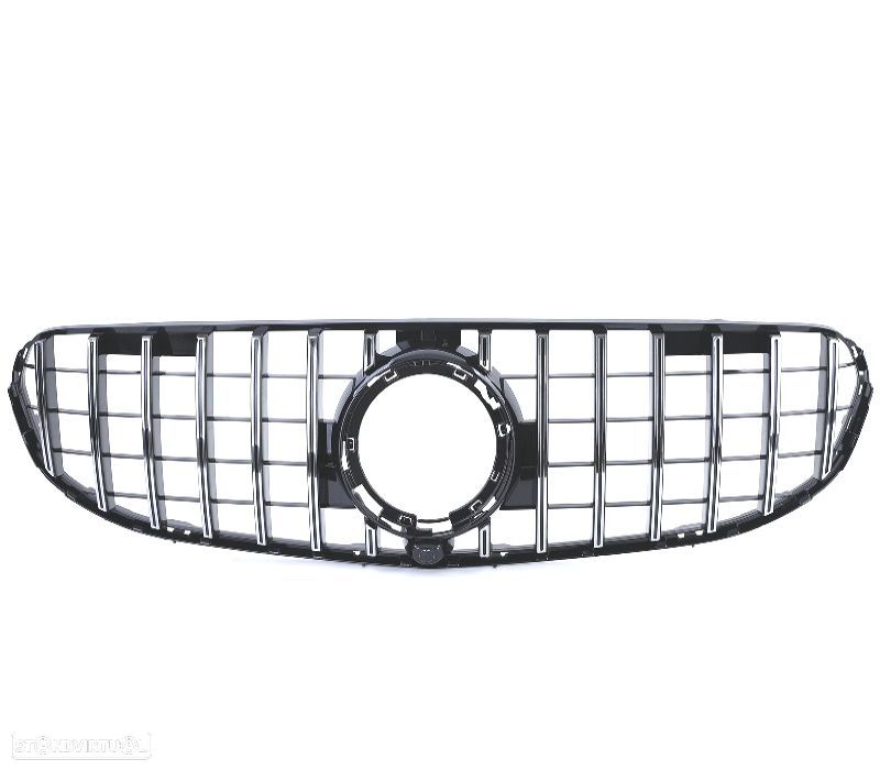 GRELHA FRONTAL MERCEDES GLC X253 SUV 20- LOOK AMG PRETO CROMADO PLASTICO ABS - 3