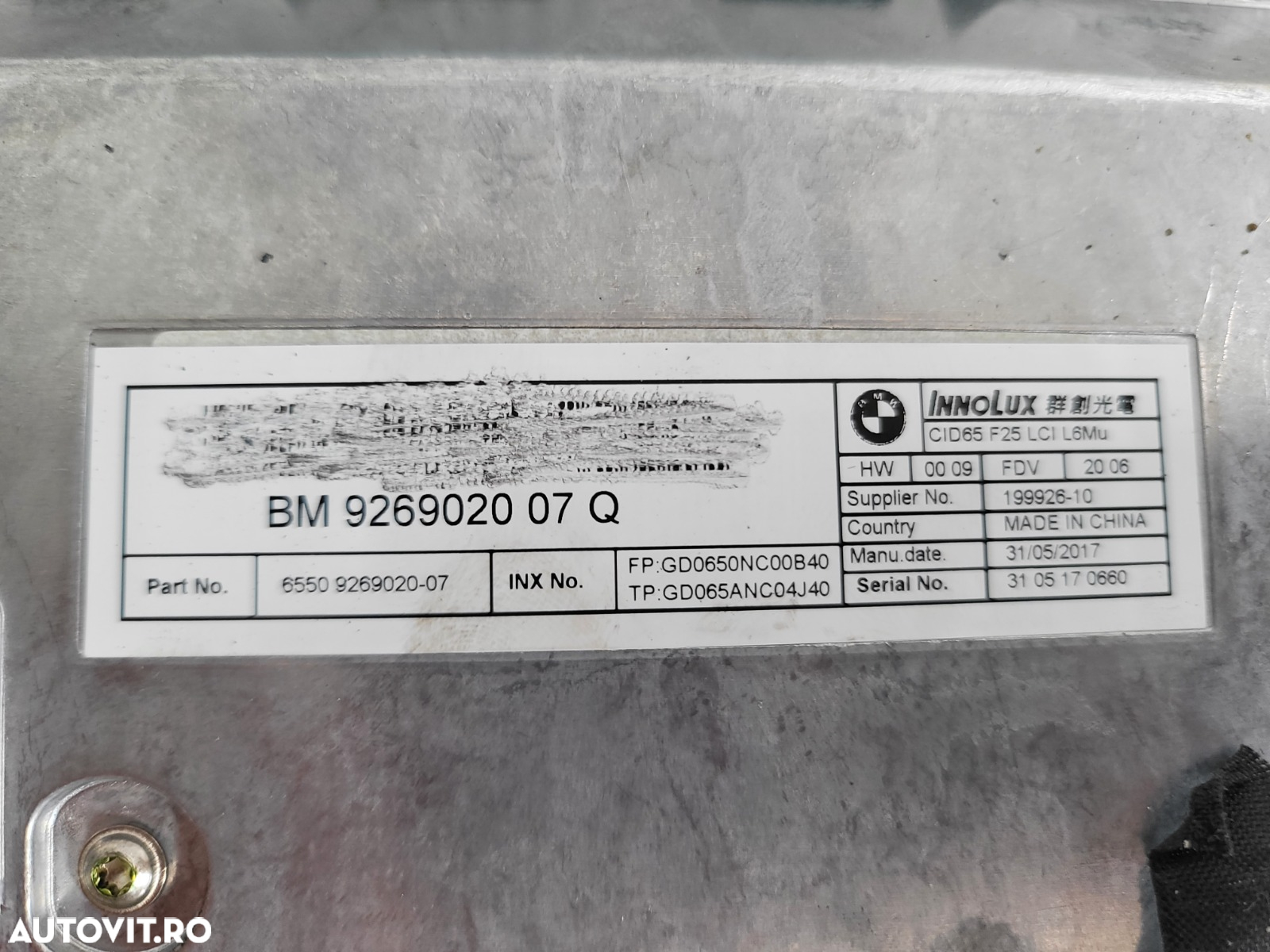 Unitate Navigate CIC Cu Display CID Bmw X3 X4 F25 F26 Cod 9269020 8794325 Testata Cu garantie Volan Stanga Dezmembrez Bmw X4 F26 2.0 D Motor B47 Xdrive 4x4 Volan Stanga Bi-Xenon - 6