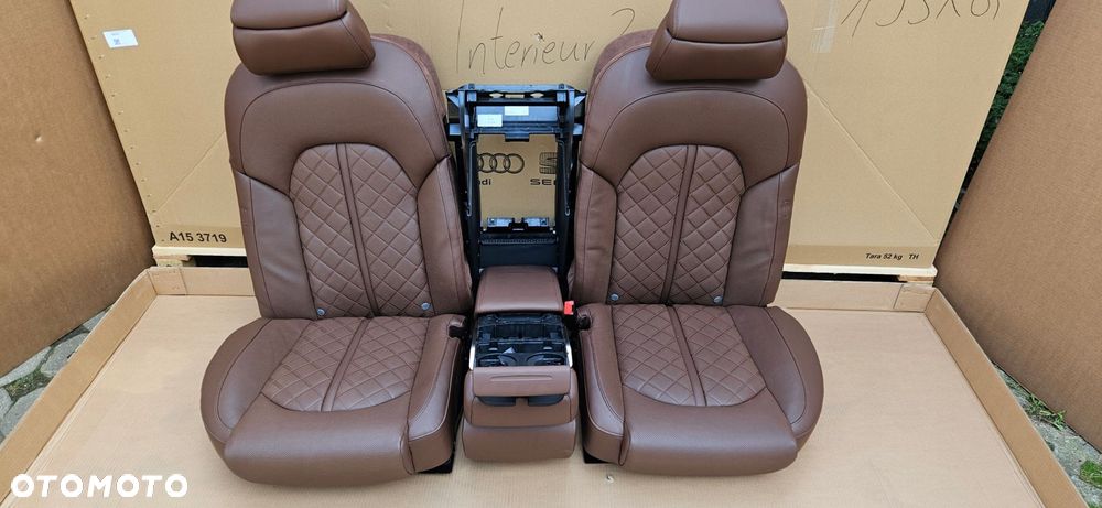 audi s8 a8 d4 lift fotele kanapa boczki brązowa skóra wentylacja masaże - 9