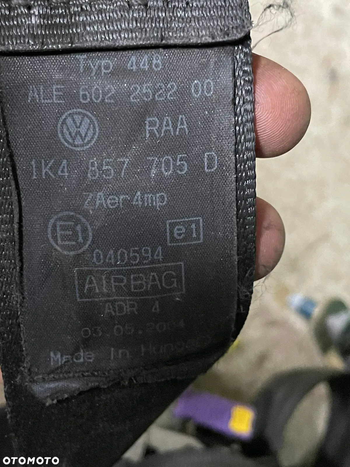 Pas pasy bezpieczeństwa przód przednie lewe prawe lewy prawy VW Volkswagen Golf V 5 1K4857705D 1K4857706 - 2