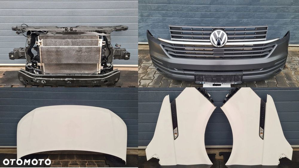 VW T6.1 kompletny przód pas przedni zderzak maska błotnik lampy BIAŁY LB9A - 1