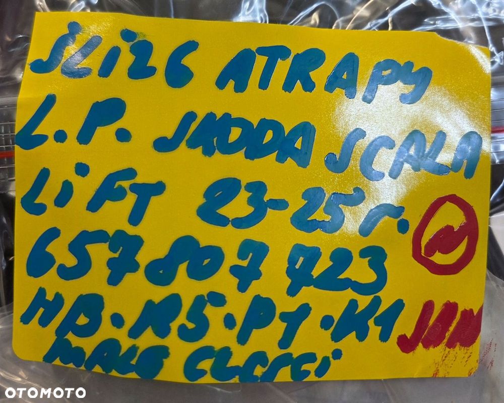 SKODA SCALA LEWY ŚLIZG ZDERZAKA MOCOWANIE ATRAPY 657807723 NOWY ORYGINAŁ - 5