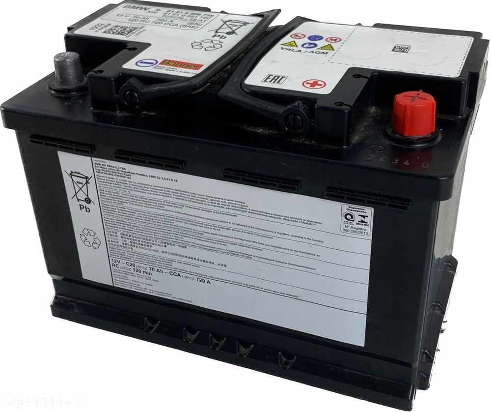 AKUMULATOR BMW 70 Ah 720A 12V ORYGINAŁ 6806756 - 2