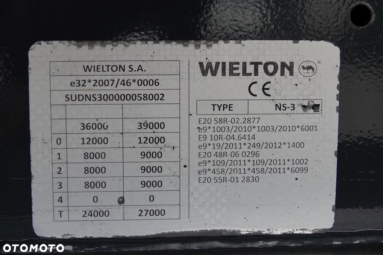 Wielton FIRANKA MEGA / LOWDECK / OŚ PODNOSZONA / DACH PODNOSZONY / 2016 ROK / OSIE SAF - 25