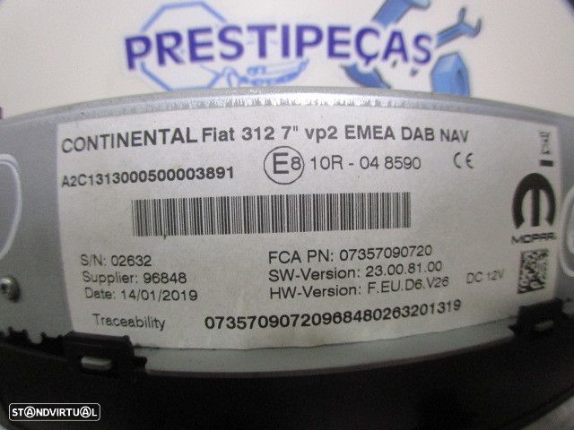 Display Relogio A2C1313000500003891  07357090720 FIAT 500 2 FASE 2 2019 1.2I 69CV 3P PRETO - 10