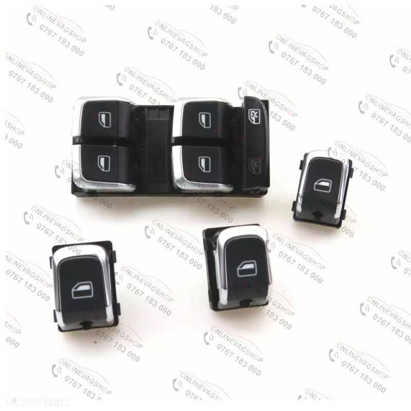 Butoane geam electric ornament crom Audi A4 B8, A5, Q5 - 3