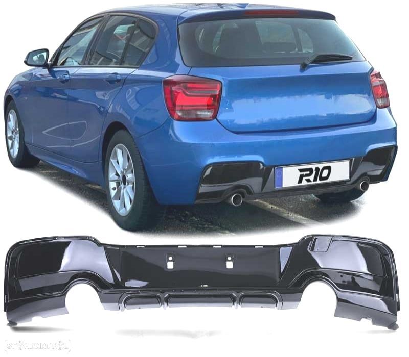 DIFUSOR BMW F20 F21 M 10-15 PRETO BRILHANTE LOOK M PERFORMANCE - 1