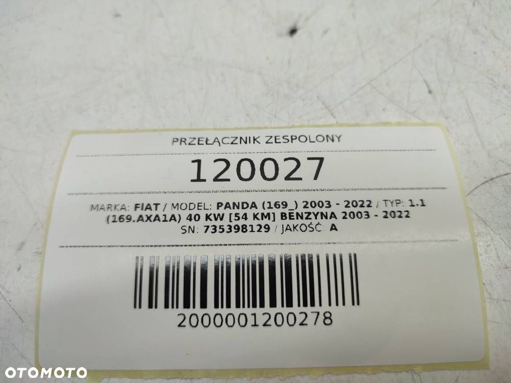 PRZEŁĄCZNIK ZESPOLONY TAŚMA MANETKI FIAT FANDA II 735398129 - 7