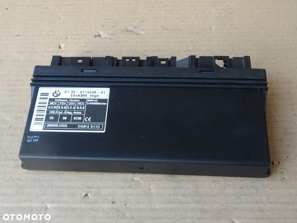 BMW E61 E60 MODUŁ STEROWNIK KOMFORTU NADWOZIA KBM 9114448 - 2