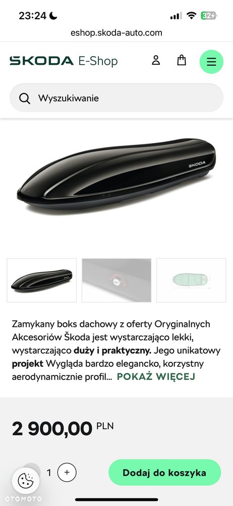Box dachowy skoda octavia 4, 380 litrów + relingi - 12