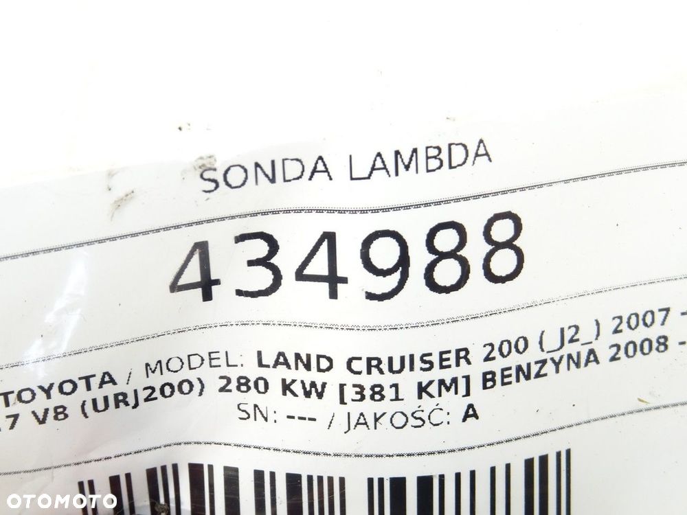 SONDA LAMBDA - 77.00 PLN - TOYOTA LAND CRUISER 200 (_J2_) 2007 - 2022 5.7 V8 (URJ200) 280 kW [381 - 5