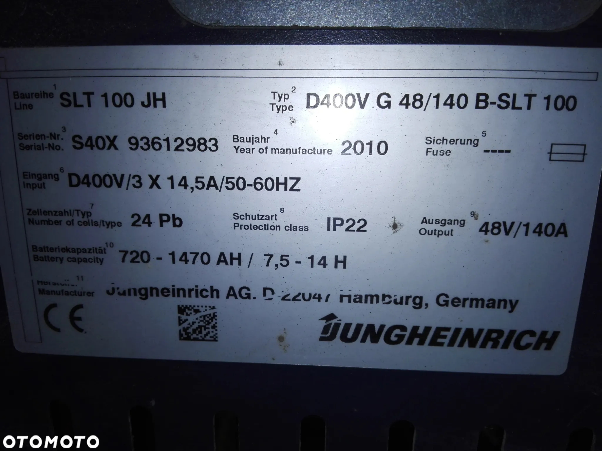 Jungheinrich SLT 100 prostownik ładowarka  48vwózka - 3