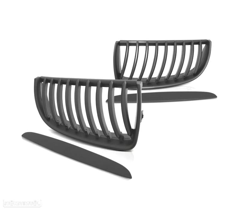 GRELHAS FRONTAIS BMW E90 05-08 PRETO + FRISOS - 2
