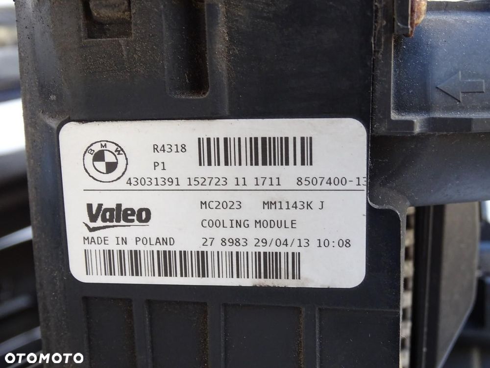 PAS PRZEDNI KOMPLETNY CHŁODNICE BELKA 2.0 D 143 184 KM BMW F30 F31 11-15r - 15