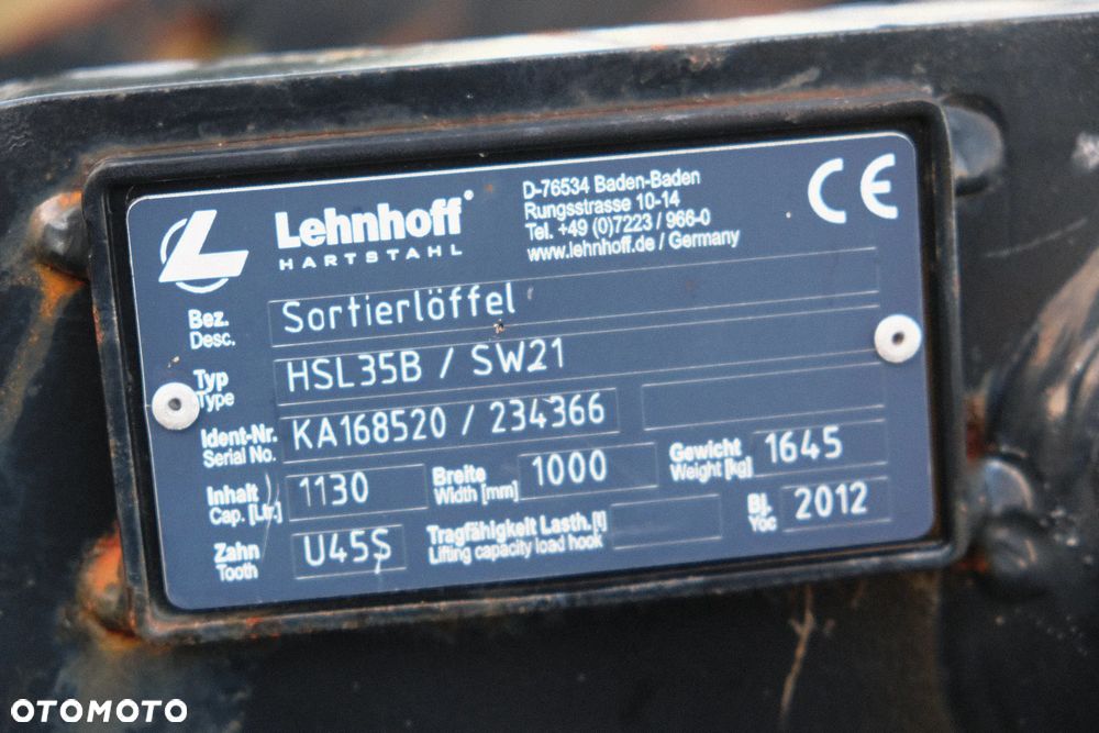 łyżka ażurowa Lehnhoff SW21 do koparki 20-30 ton oryginał - 2