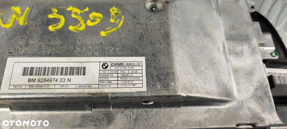 9284974 monitor wyświetlacz ekran radia nawigacji BMW F10 F11 F07 5 - 8