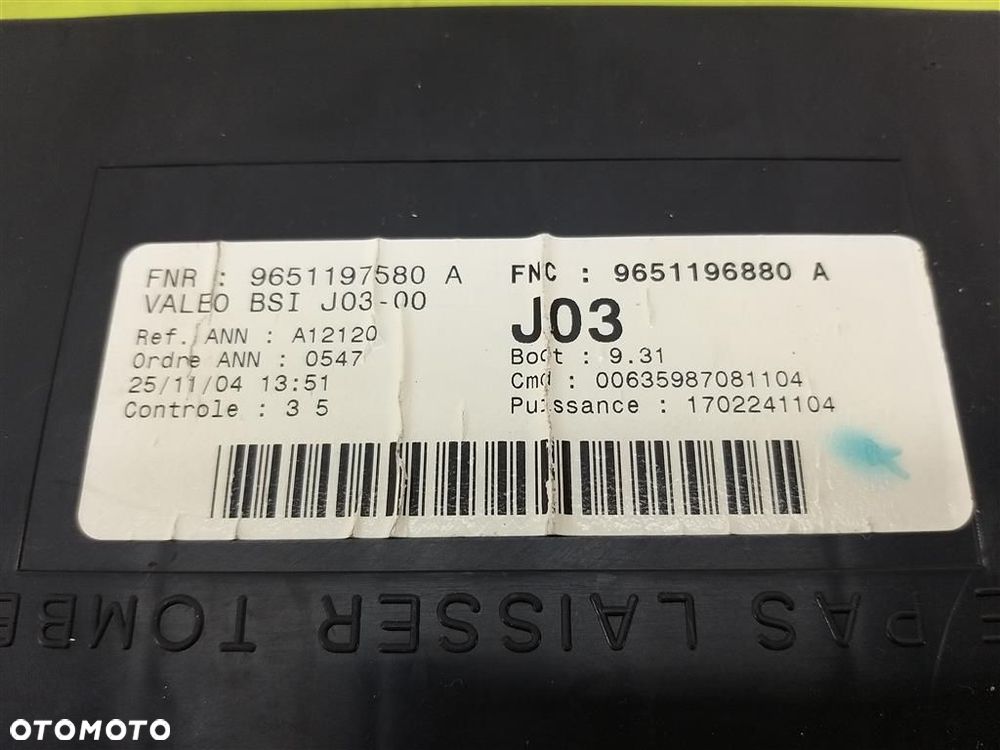 Moduł BSI Sterownik Peugeot 307 2001-2005 PRZED LIFT VALEO EUROPA - 2