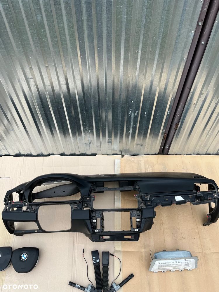 BMW 5 F10 F11 DESKA ROZDZIELCZA KOKPIT KONSOLA ARIBAG NAPINACZE ORYGINAŁ KOMPLET - 3