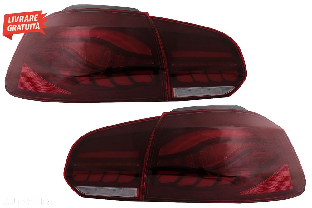 Stopuri Full LED VW Golf 6 VI (2008-2013) Rosu Fumuriu cu Semnal Dinamic- livrare gratuita - 17