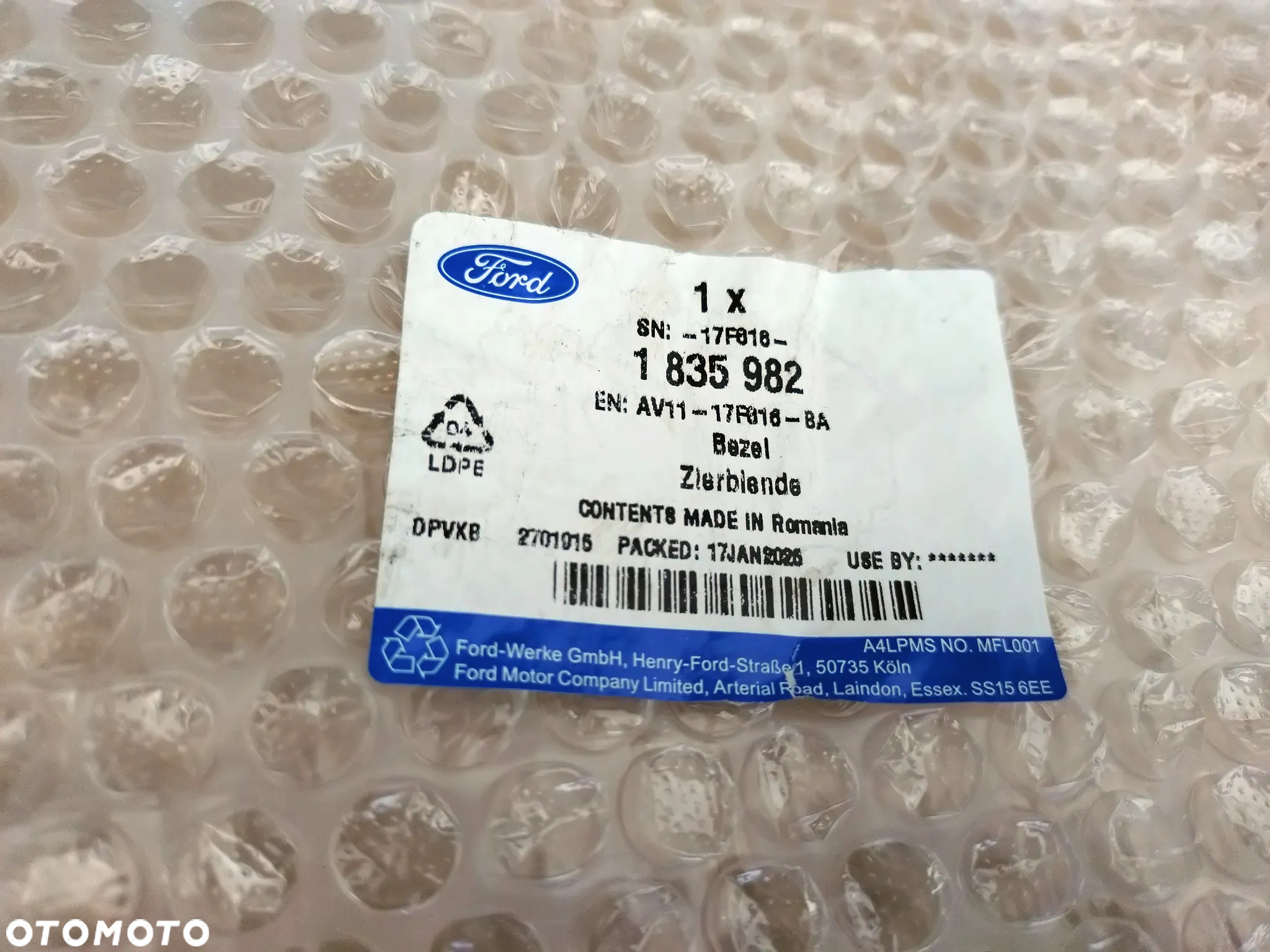 FORD B MAX 12- KRATKA W ZDERZAK + NOWY CHROM  ORYGINAŁ! AV11-17B968-B - 7