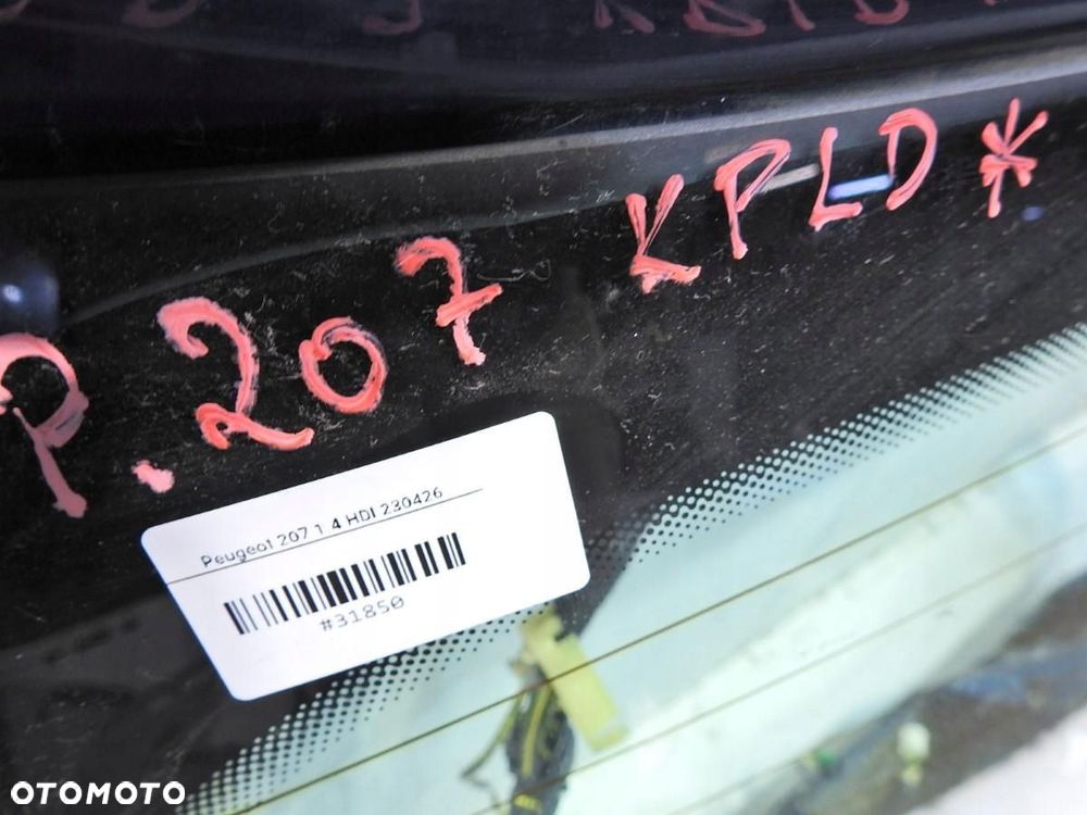 KLAPA TYLNA SZYBA KPLD PEUGEOT 207 - 2