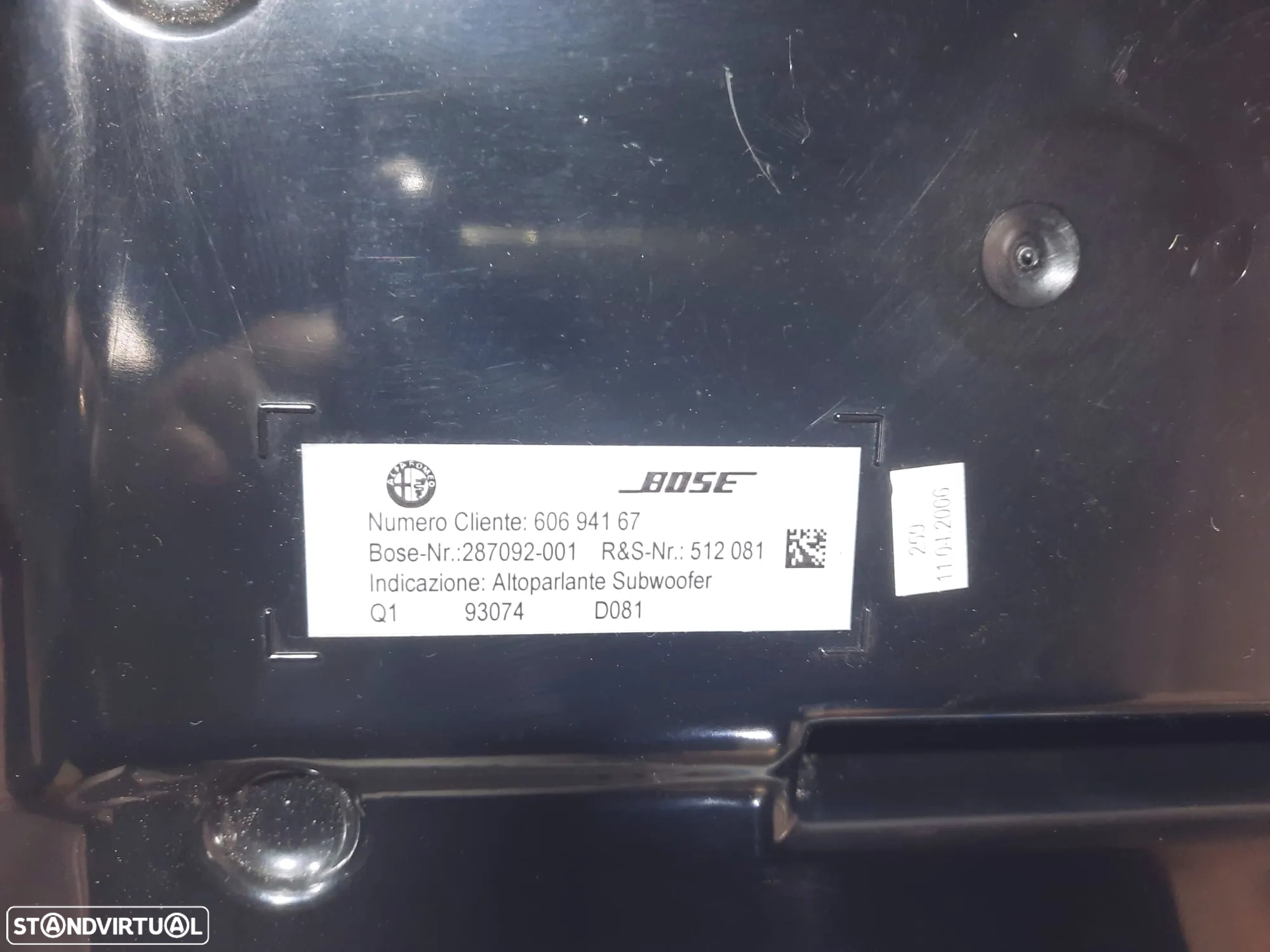 COLUNA DE SOM SUBWOOFER BOSE ALFA ROMEO BRERA 60694167 287092001 ORIGINAL - 6