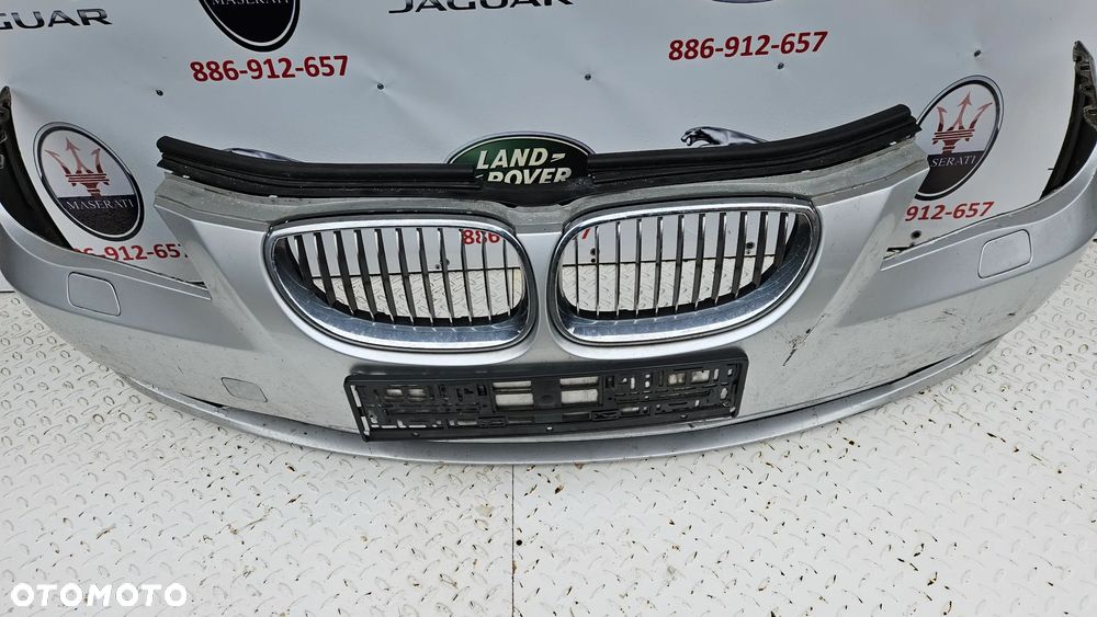 BMW 5 E60 LIFT 2007-2010 Kompletny zderzak przedni Zderzak przód pod XENON kolor srebrny Titansilber - 6