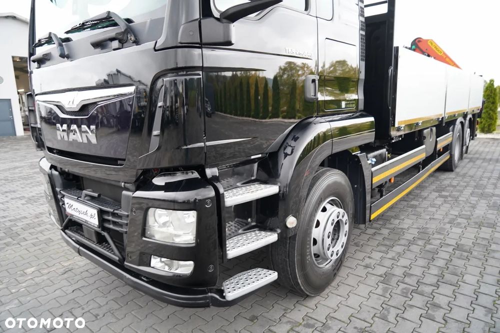 MAN TGS 26.440 / 6X2 / SKRZYNIOWY 7,5 M / OŚ PODNOSZONA  + HDS PALFINGER PK 18002  / MAX UDŹWIG: 6 000 KG / STEROWANIE RADIOWE / ROTATOR / KLIMA POSTOJOWA /  MANUAL / EURO 6 - 8