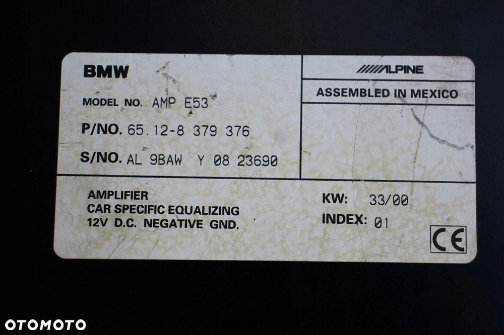 Wzmacniacz samochodowy BMW X5 E53 ALPINE 8379376 AMP (2268) - 4