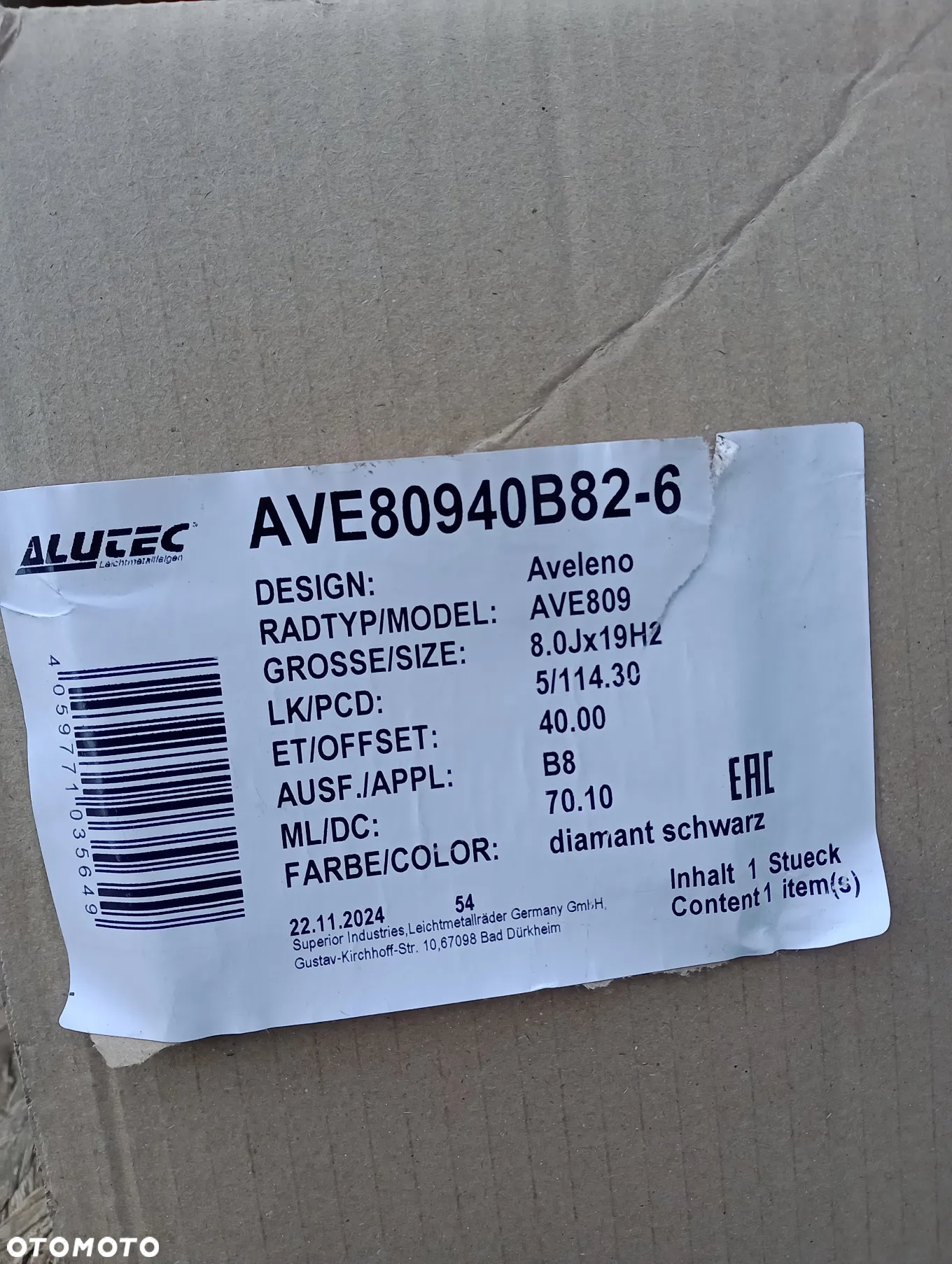 FELGI ALUMINIOWE NOWE 5x114 R19 8J ET40 KIA CEED EV6 NIRO OPTIMA PRO CEED SORENTO SOUL SPORTAGE STINGER VENGA XCEED - 8