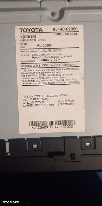 Toyota radio - 2