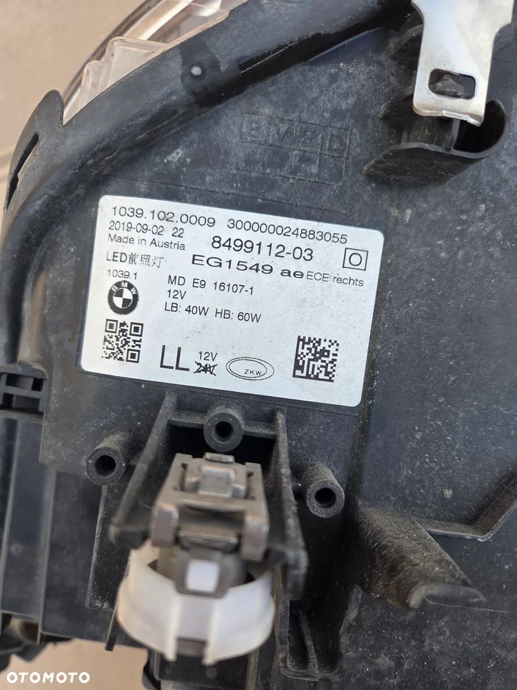 Lampa przednia prawa przód przednia BMW 5 G30 G31 8499112 Full Led Reflektor prawy przód przedni BMW 5 G30 G31 8499112 Full Led - 17
