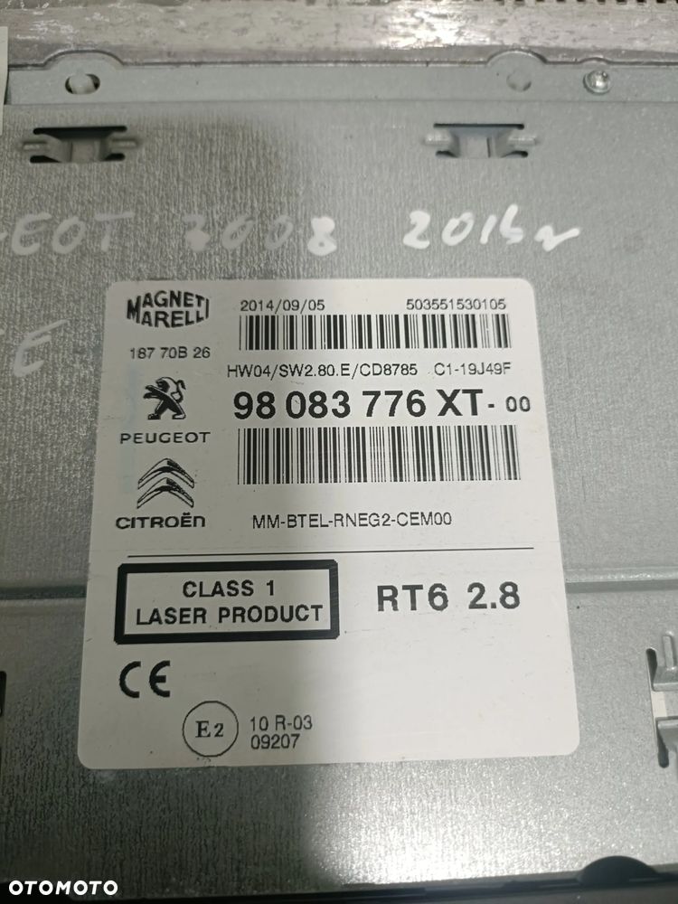 PEUGEOT 3008 I 09-16 2014 r. LIFT radioodtwarzacz radioodbiornik radio 98083776XT  * - 3