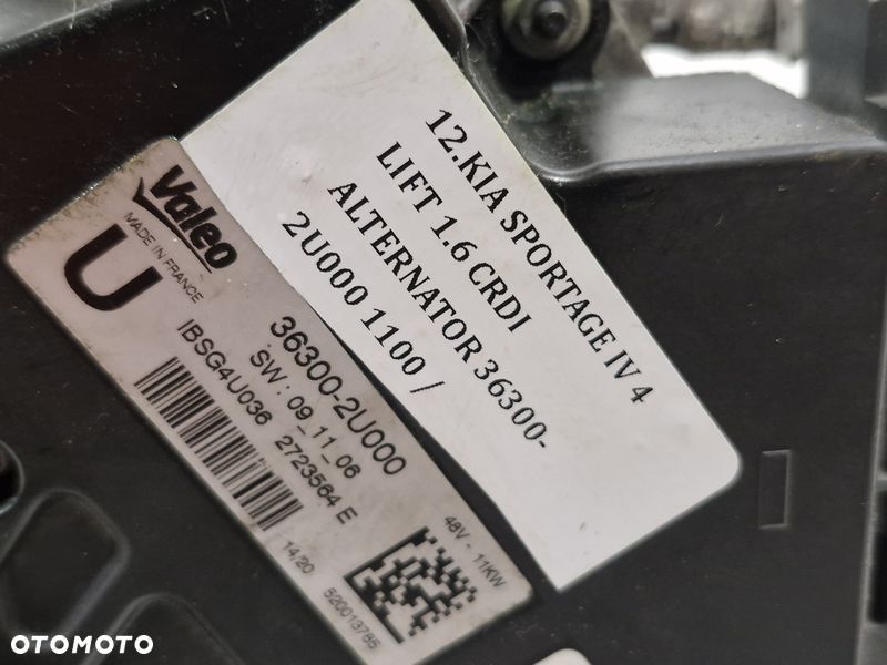 KIA SPORTAGE IV 4 LIFT 1.6 CRDI ALTERNATOR 36300-2U000 - 8