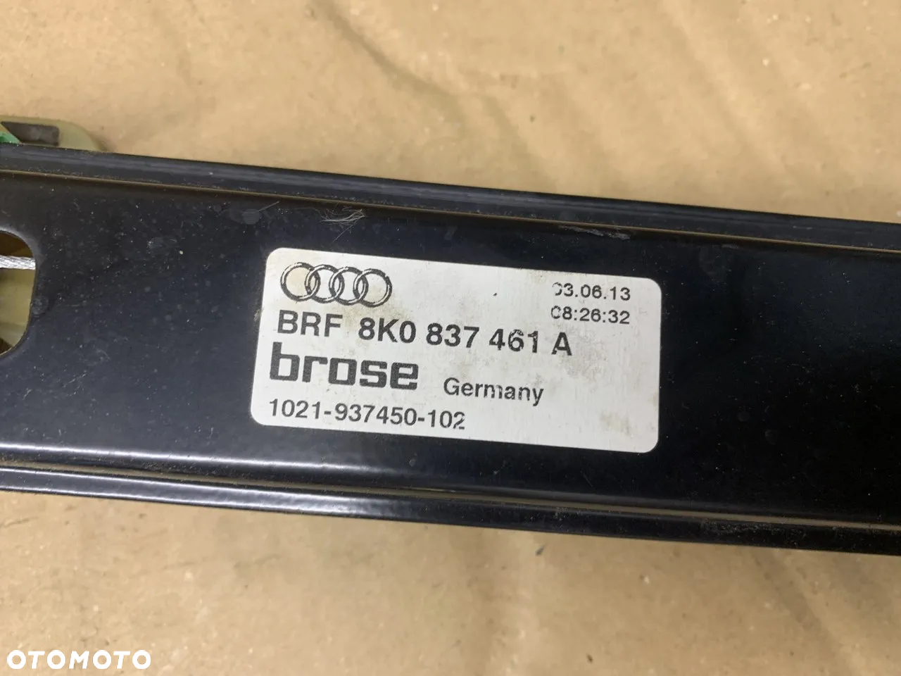 Mechanizm podnośnik szyby lewy przód Audi A4 B8 8K0837461A - 3