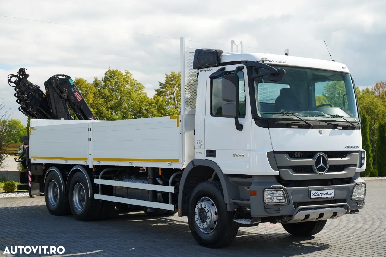Mercedes-Benz ACTROS 2636 / 6x4 / CAROSERIE DE LIVRARE 6.5 M + HIAB HDS / PODEA REZISTENTĂ / RADIOCOMANDĂ / ROTATOARE / IMPORTAT - 12