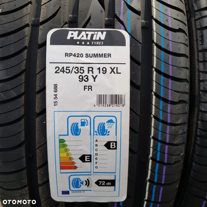 4x 245/35R19 Platin RP420 Summer Nowy komplet opon letnich Poznań - 2