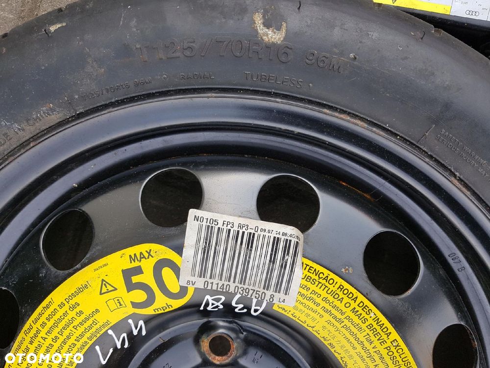 AUDI A3 8V 2012r- GOLF VII 7 LEON III KOŁO DOJAZDOWE 16 5X112 LEWAREK - 6