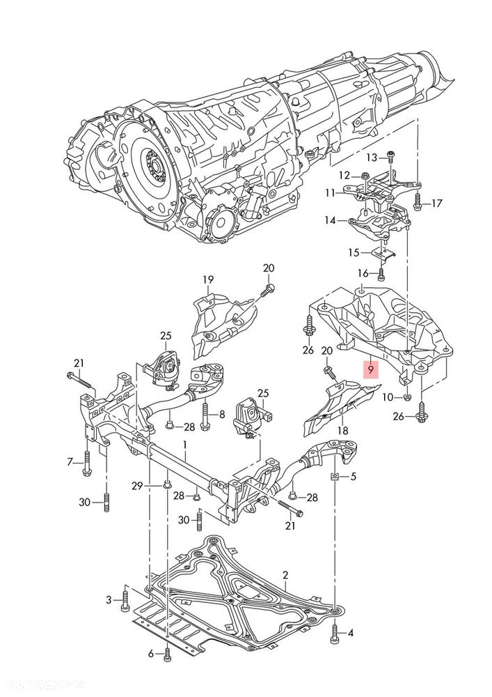 AUDI Q8 4M 4M0399263E ŁAPA SKRZYNI BIEGÓW PODPORA MOCOWANIE ORYGINAŁ - 2