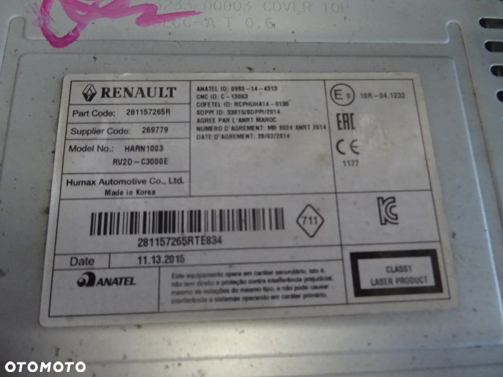 DACIA LODGY DOKKER CD RADIO + RAMKA ORYGINAL ROWNIEZ GLOSNIKI  CZESCI ROZNE - 5