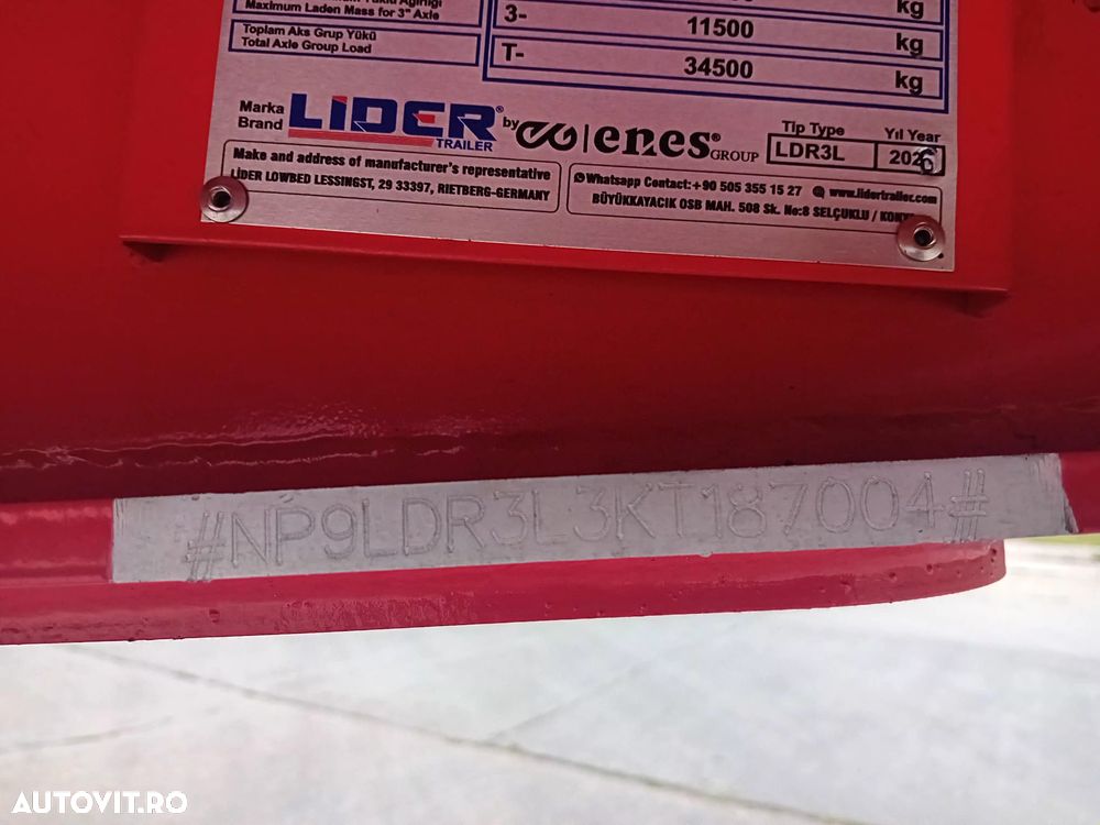 Lider TRAILER/LOW LOADER 3 AXE/3 AXELS, NOU/NEW TOP !!! - 31
