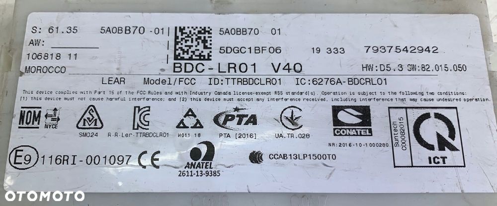 M63 MODUŁ STEROWNIK BDC FEM BMW X1 F48 5A0BB70 - 6