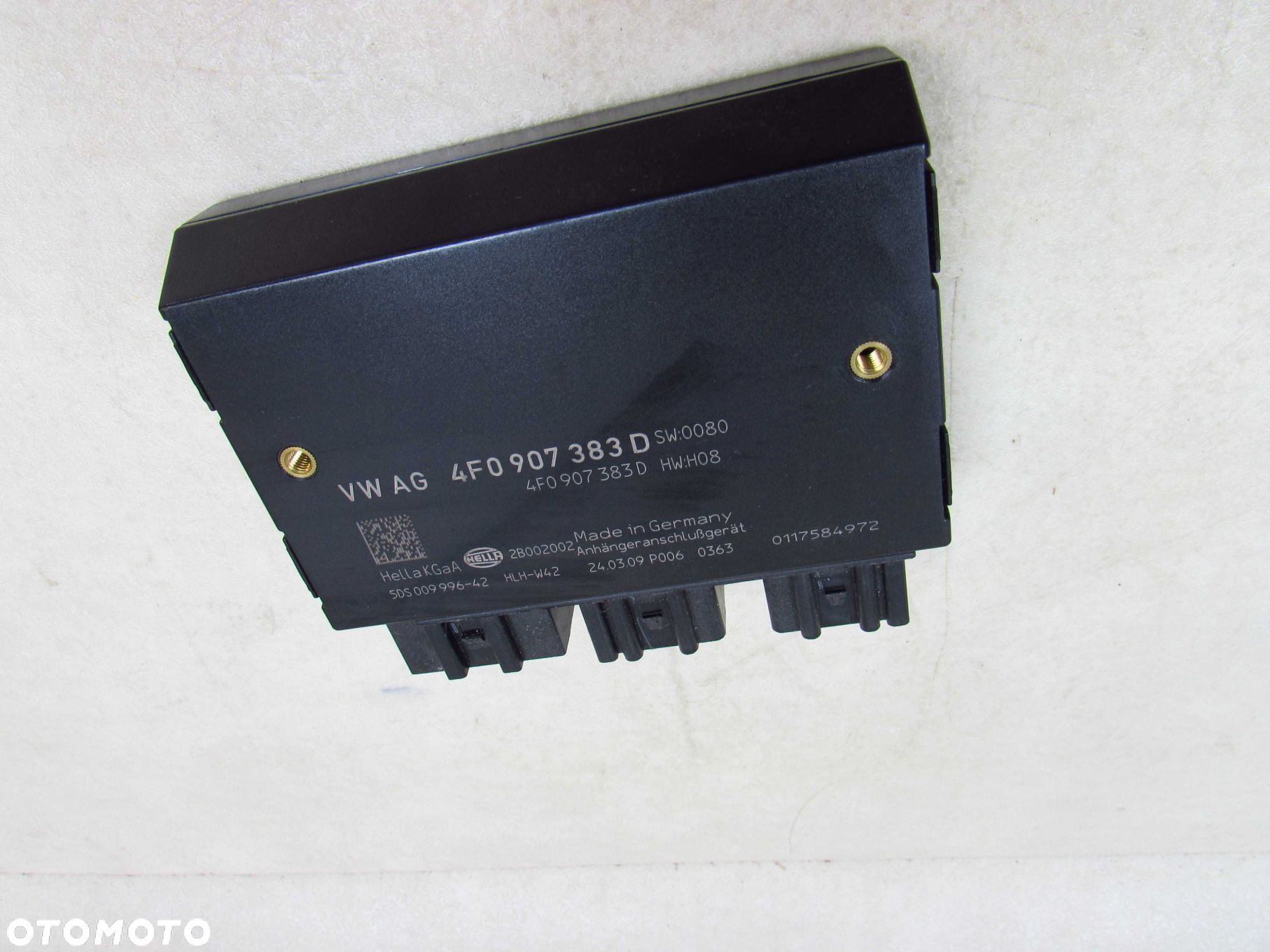 AUDI A6 C6 2.7 TDI 04-11 MODUŁ STEROWNIK HAKA 4F0907383D - 1