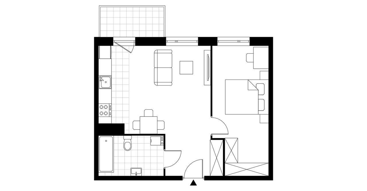 2-pokojowe mieszkanie 46m2 + balkon Bezpośrednio - Pełny obrazek: 4/14