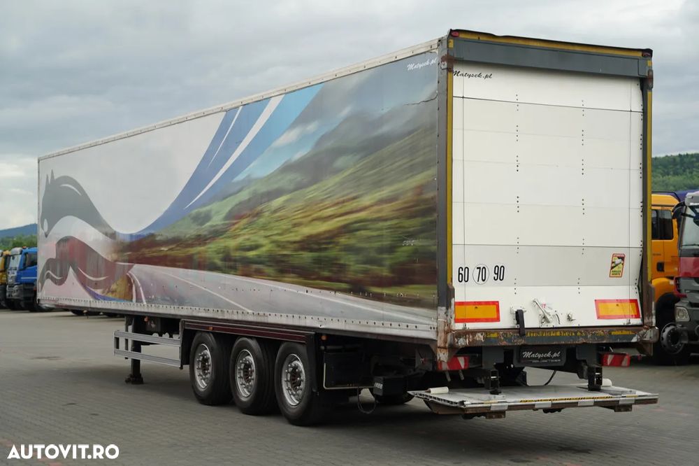 LeciTrailer CONTAINER / ELEVATOR PALFINGER 2.500 KG / AXĂ RIDICATĂ / SAF / PODEA REZISTENTĂ / OBLOANĂ RULOU - 4