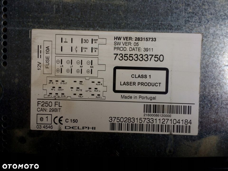 CITROEN JUMPER RADIOODTWARZACZ CD 7355333750 11r - 3