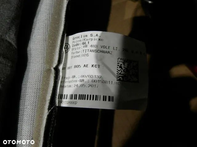 FOTEL FOTELE OPARCIE  LEWE PRAWE POSZYCIE TAPICERKA SKORA ALCANTARA TITANSCHWARZ KCT VOLKSWAGEN ARTEON 3G8 R LINE ORYGINAŁ KCT - 5